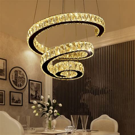 Nes Modern LED Spiral Crystal Chandelier Lighting For Foyer Stair