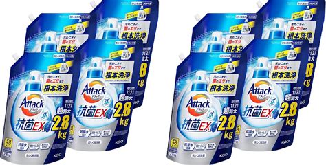 Jp 【jp限定】 ケース販売 デカラクサイズ アタック抗菌ex 洗濯洗剤 液体 汚れ・臭い・菌の