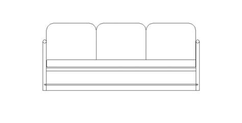 Unique Three Seat Sofa Set Elevation Block Drawing Details Dwg File