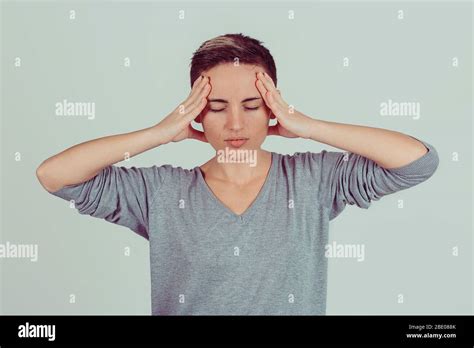 Closeup Portrait Sad Young Beautiful Woman With Worried Stressed Face