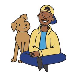 Diseño PNG Y SVG De Hombre Negro Con Perro Para Camisetas