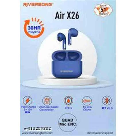 Riversong Air X Ea Truly Wireless Earbuds Blue Pai International