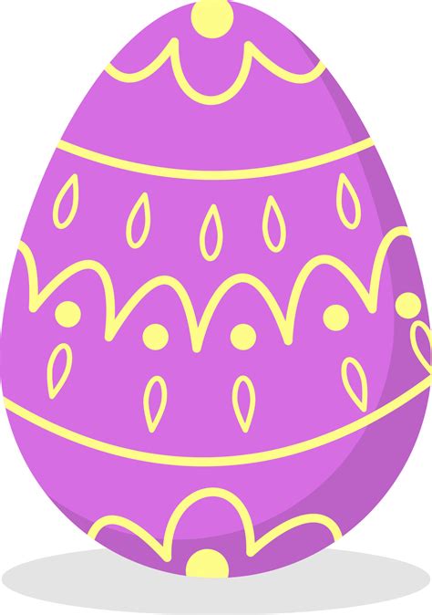 Cute Purple Easter Egg Vector Illustration Of Easter Decorative Eggs