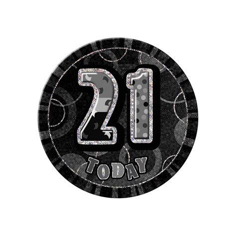 Glitz Black Jumbo Birthday Badge - 21 - Peci Australia Pty Ltd