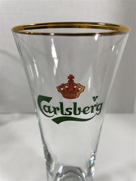 Vintage Carlsberg Pilsner Beer Glasses With Gold Trim Sold Etsy