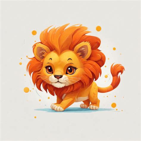 Premium Photo Chibi Lion Flat Logo Vector Illustration