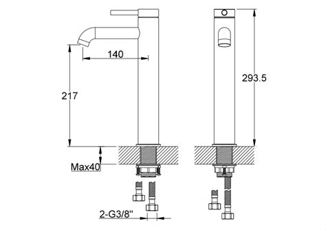 KOHLMAN AXEL BLACK Bateria Umywalkowa Wysoka Czarny Mat QB170AB