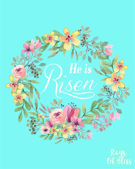 He Is Risen Easter Free Printable 8x10 Art Print From Rays Of Bliss