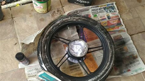 Como Pintar As Rodas Da Moto Tinta Spray YouTube