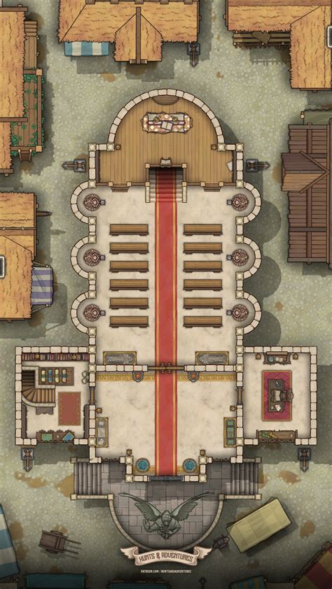 Urban City Church Battle Map Homebrew For Ptolus Temples