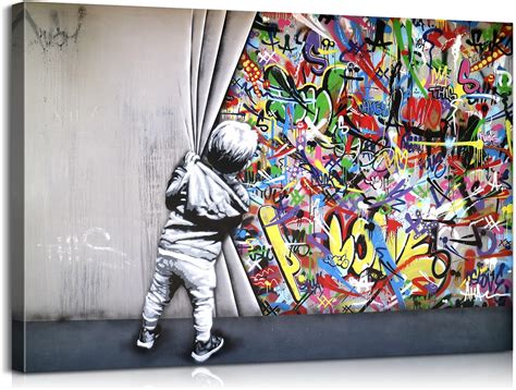 Amazon.com: Banksy Wall Art Graffiti Wall Art Banksy Behind the Curtain ...