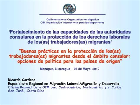 Ppt Iom International Organization For Migration Oim Organización