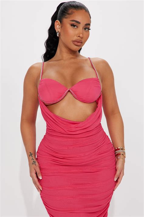 Radiant Lure Midi Dress Pink Fashion Nova Dresses Fashion Nova