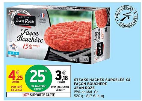 Promo Steaks Hach S Surgel S X Fa On Bouch Re Jean Roz Chez