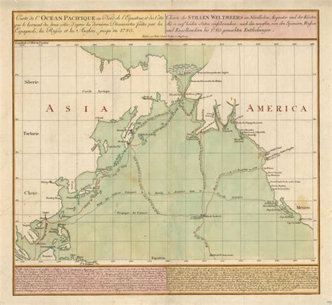 Carte De L Ocean Pacifique Au Nord De L Equateur Et Des By Lotter