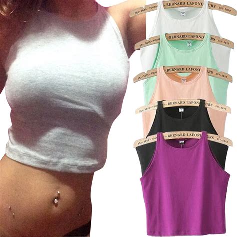 6 Colors Fitness Skinny Crop Top 2017 New Women Tight Bustier Crop Top