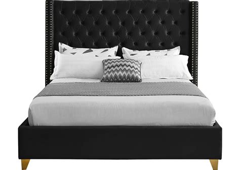 Barolo Black Velvet King Bed