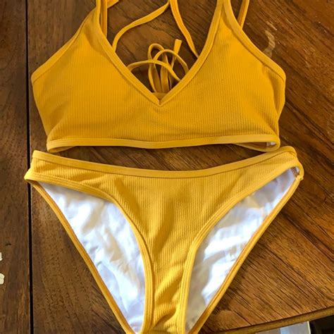 Shein Swim Mustard Yellow Bikini Poshmark