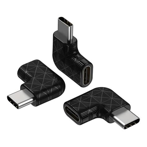 Buy Usb C Right Angle Adapter90 Degree Usb C To Usb Type C Male To Female Adapter 3 Pack