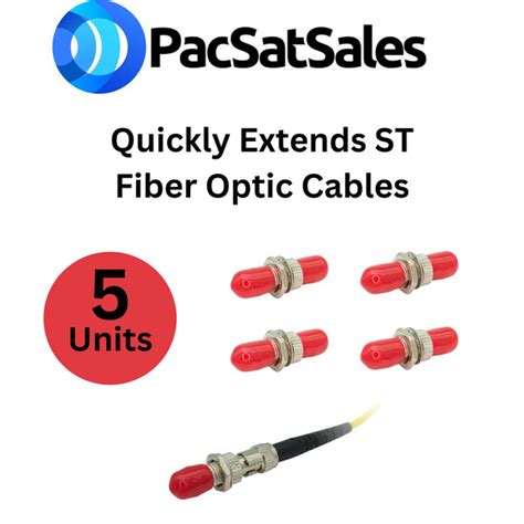 PacSatSales - ST to ST Coupler - 5 Pack - ST Connector/ST Fiber Optic ...