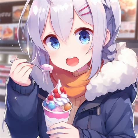 Anime Girl Eating Ice Cream By Miosage On Deviantart