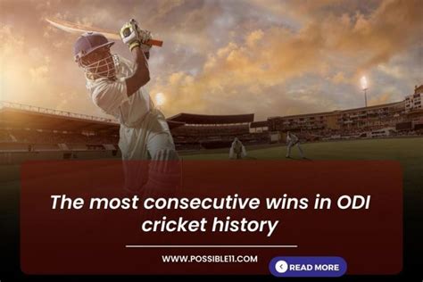 The most consecutive wins in ODI cricket history