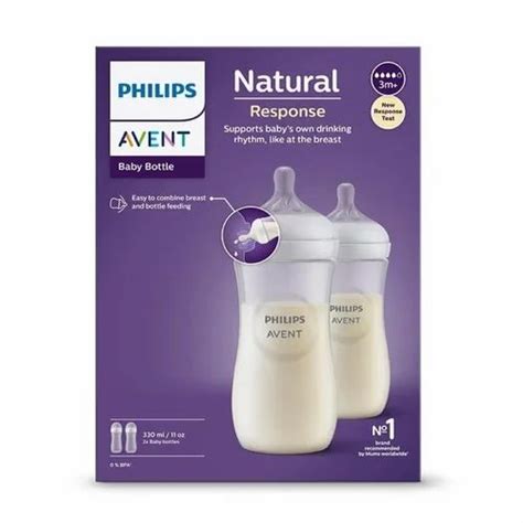 Plastic White Avent Natural Bottle 330 Ml Pack Of 2 Age Group 3 12