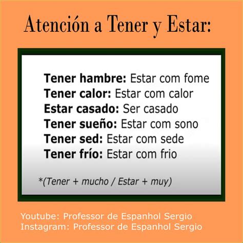 Tener E Estar Em Espanhol Palavras Em Espanhol Espanhol Aprender