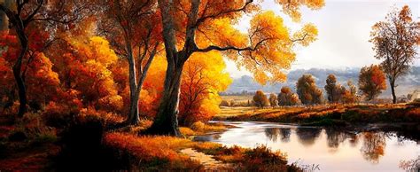 Autumn Forest By The River Tajkep Oszi Levelek Ut Osz Erdo Folyo