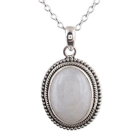 Moonstone Pendant Silver - Jypore Prints