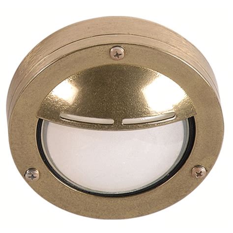 Ship Lights Brass Bulkhead With A Cover Art 436 Brass 1x6w G9 Ip44 Step Lighting Outdoor