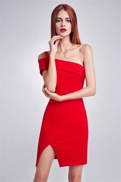 Red Sexy One Shoulder Short Cocktail Dress 52 Ep05852rd