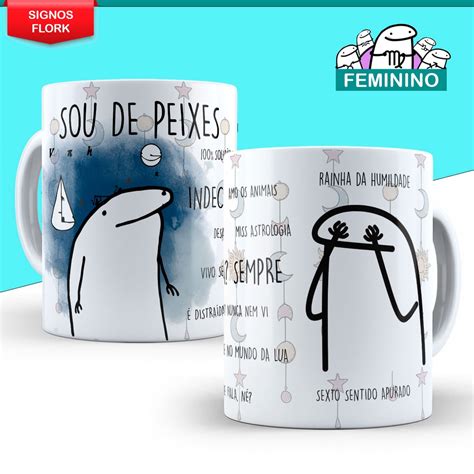 Caneca Signo Peixes Personalizada Flork Meme Pisciana Engra Ada