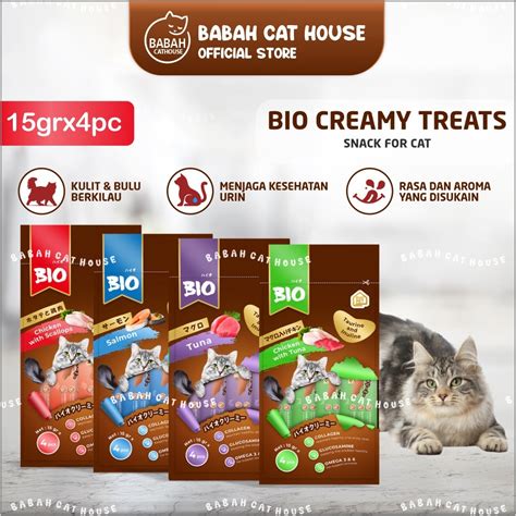 Jual BIO CREAMY Snack Kucing Cemilan Treat Senek Kitten Camilan Basah