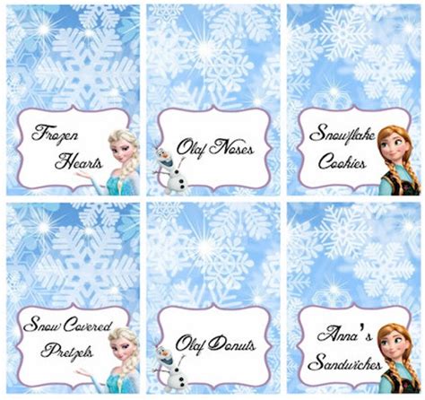 Frozen Party Food Labels Free Printable Free Templates Printable