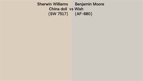 Sherwin Williams China Doll SW 7517 Vs Benjamin Moore Wish AF 680