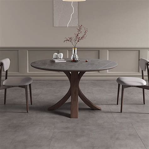 Greyleigh Italian Style Modern Rock Plate Round Dining Table Round