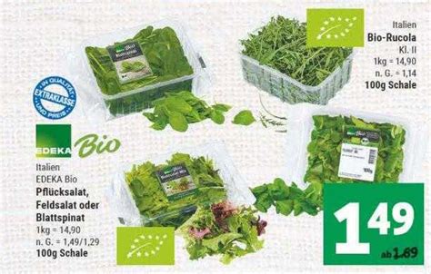 Bio rucola Oder Pflücksalat Feldsalat Oder Blattspinat Angebot bei