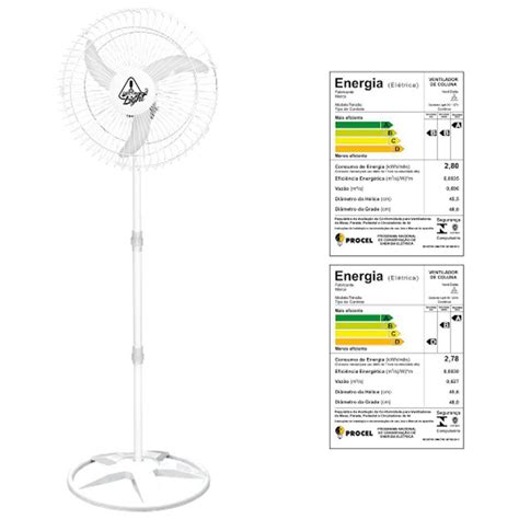 Ventilador de Coluna Oscilante Light Grade de Aço 50cm 145W Branco