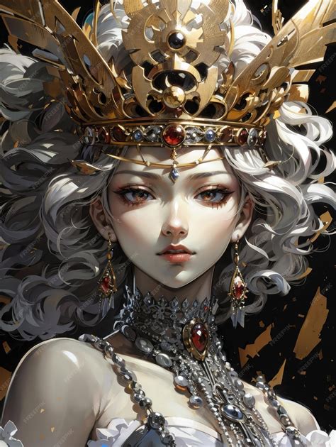 Premium Ai Image Anime Queen With A Crown