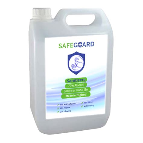 70 Alcohol 5 Litre Hand Sanitiser Gel Safeguard Sanitisers