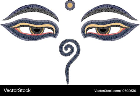 Buddha eyes nepal symbol of wisdom Royalty Free Vector Image