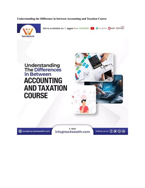 What Is The Difference Between Accounting And Taxation Course Academy Tax4wealth Pdf