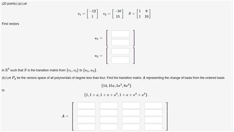 Solved 20 Points A Let 9 V1 12 11 110 2