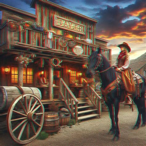 D Western Scene You Will Need A Pair Of Anaglyph Glasses To View It