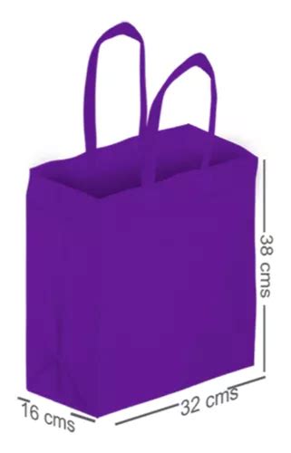 300 Bolsas Tipo Caja 32 Ecológica Promocional Myecobag Color Morado