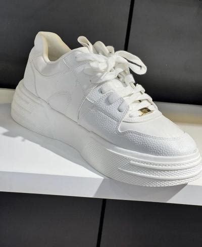 Aldo Chunky White Lace Up Sneakers - Fancy Soles