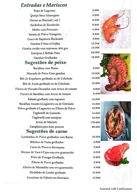 Carte et Menus 2024 Santa Marta Marisqueira à Lisbonne TheFork