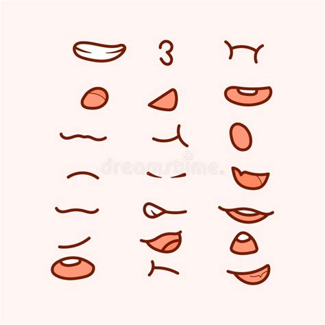 Premium Vector L Set Expression Mouth Vector Anime Manga Cute. Stock ...