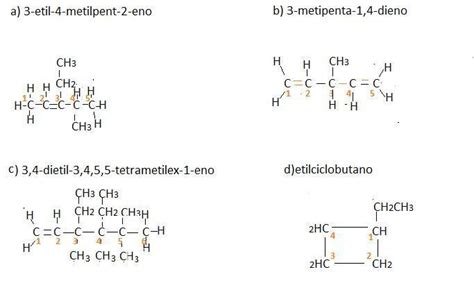 Qual a fórmula estrutural de 3 etil 4 metilpent 2 eno 3 metipenta 1 4